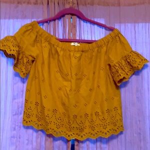 Made well off shoulder embroidered top